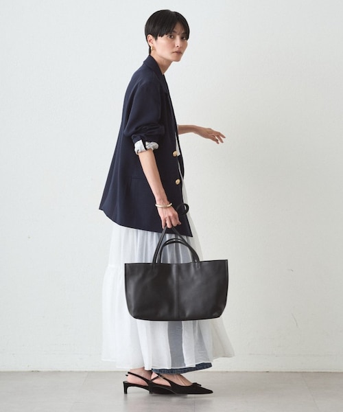 loungedres GALENA トートバッグ　ワイドトートバッグ　牛革　黒 Loungedress】【GALENA/ガレナ】ワイドトートBag｜パルグループ