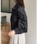 スタンドネック合皮ジャケット