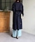 ノーカラーロングトレンチコート