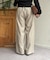 リネンタッチストライプタックパンツ