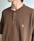 【U.S. POLO ASSN.】配色リブ鹿の子ヘンリー