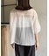 シアーシャーリング5分袖ブラウス