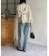 ストライプ柄フーディーブルゾン