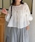 楊柳リボンシャーリングシアーブラウス