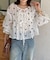 楊柳リボンシャーリングシアーブラウス