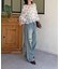 楊柳リボンシャーリングシアーブラウス
