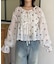 楊柳リボンシャーリングシアーブラウス