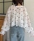 楊柳リボンシャーリングシアーブラウス