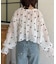 楊柳リボンシャーリングシアーブラウス