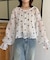 楊柳リボンシャーリングシアーブラウス