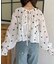 楊柳リボンシャーリングシアーブラウス