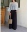 楊柳リボンシャーリングシアーブラウス