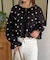 楊柳リボンシャーリングシアーブラウス