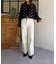 楊柳リボンシャーリングシアーブラウス