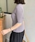 アシメネックボタンデザイン半袖ニット