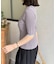 アシメネックボタンデザイン半袖ニット