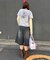 【Ciaopanic】リボンパフスリーブ半袖スウェットパーカー