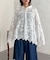 立体刺繍レースシャツ