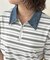 襟デニム半袖ハーフジップ