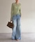 【Loungedress】シアーリブヘンリーニット