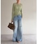 【Loungedress】シアーリブヘンリーニット