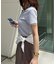 ヘンリーネックチャーム付きコンパクトTシャツ