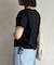 Vネックサイドシャーリングブラウス