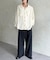 リネン混長袖開襟シャツ