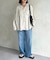 リネン混長袖開襟シャツ