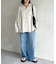 リネン混長袖開襟シャツ