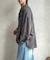 リネン混長袖開襟シャツ