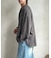 リネン混長袖開襟シャツ