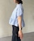 裾フリルバンドカラーシャツ