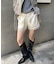 【WHO'S WHO gallery】ダブルウエストサテンロゴショーツ