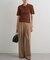 【Loungedress】シアーリブポロニット