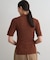 【Loungedress】シアーリブポロニット