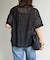 【セットアップ着用可】パッチワーク刺繍半袖シアーシャツ