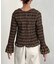 シャーリング長袖ブラウス