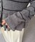 シャギーボーダー裾フリルニット