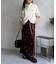 【セットアップ着用可】小花刺繍ベロアナロースカート
