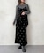 【セットアップ着用可】小花刺繍ベロアナロースカート