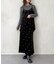 【セットアップ着用可】小花刺繍ベロアナロースカート