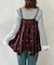 【セットアップ着用可】小花刺繍ベロアイレヘムキャミ