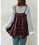 【セットアップ着用可】小花刺繍ベロアイレヘムキャミ