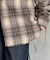 シャーリングフリンジチェックシャツ