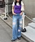 【Ciaopanic】フラワーパッチダメージデニムパンツ
