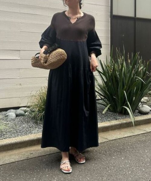 一枚で主役級／夏でも快適】ドッキングプリーツワンピース｜ガリャルダ