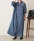 テンセル襟付きワンピース