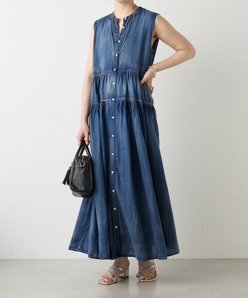 シアーデニムギャザーワンピース｜ガリャルダガランテの