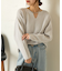 【新色登場/着ぶくれしない】カタアゼ編みVネックニット